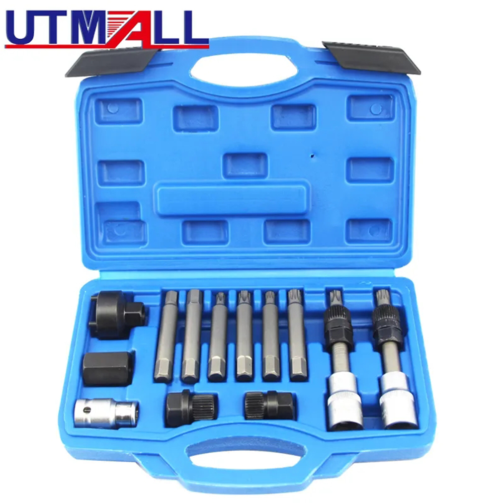 Conventional Reel - UTMALL スチール製13個入りオルタネーターフリーホイールプーリープーラー取り外しオルタネータープーリーエクストラクターエンジンカーツールキットオートツールセット
