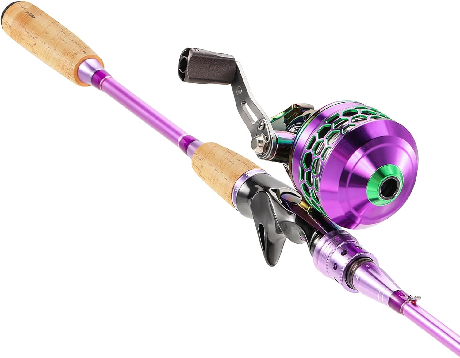 Spincast Reel - スピンキャスト釣り竿とリールコンボ、2ピース中型ヘビーロッド、超スムーズなプッシュボタンベイトキャスティングリール付き、手間のかからないデザイン