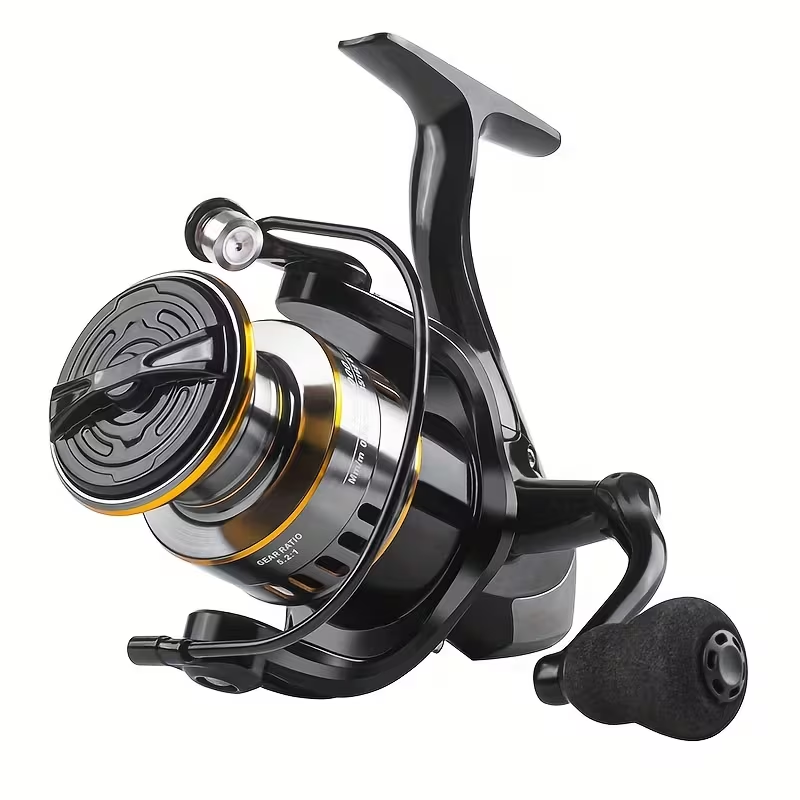 Surf Reel - スピニングホイール付き釣り用リール1個、アルミニウム合金ワイヤーカップ、アルミニウム合金ロッカーアーム、ギア比5.2:1、耐荷重22.05ポンド、スムーズで感度の高いアウトレット、左右交換可能な回転式釣り用リール