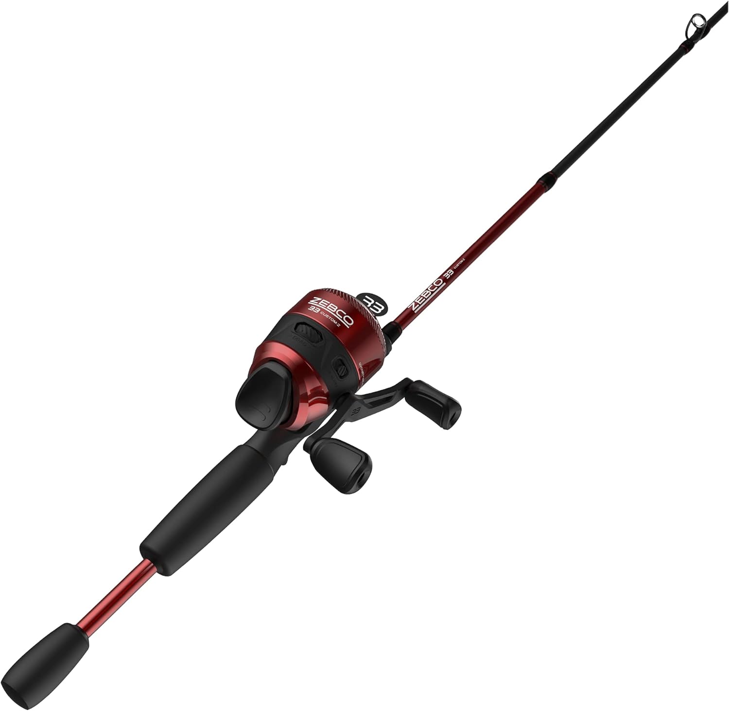 Spincast Reel - スピンキャストリールと2ピース釣り竿コンボ、6フィートのグラスファイバーロッド、スプリットグリップEVAハンドル付き、クイックセットアンチリバースリール（バイ付き）