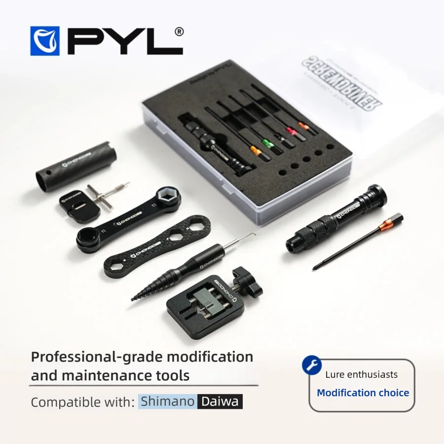 Reel Repair Kit - PYL フィッシングリール改造ツールセット ベイトキャスティングリール用ドライバー + ショートシャフトピンリムーバー &
