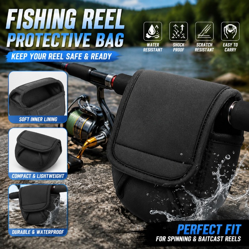 Spinning Reel - 釣りリール保護カバーバッグ スピニングリールケース ポーチホルダー 500-8000サイズリール用 アウトドア釣り用具収納アクセサリー