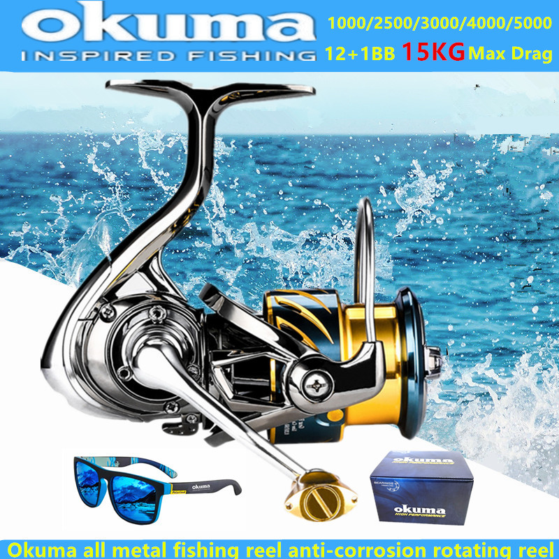 オクマ オールメタルフィッシングリール 12+1BB15KG - Shimano Reel Stradic のレビューと価格