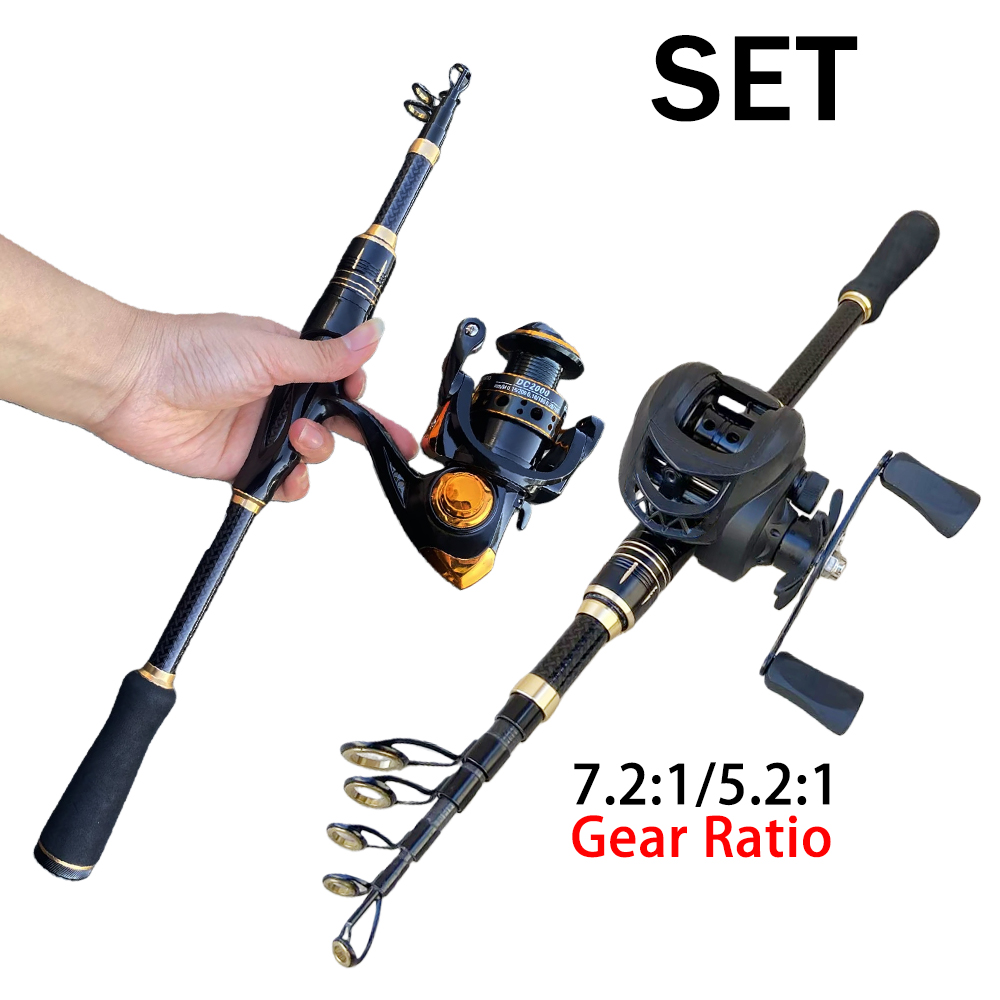 釣り具セット 短い釣り竿とリールのコンボセット 1.8m/2 - Spincast Reel のレビューと価格